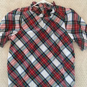 J. Crew Holiday Plaid Blouse
